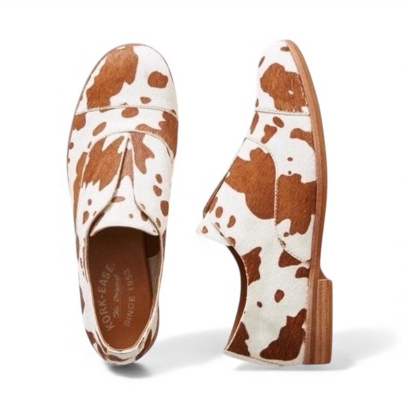 New W/Out Box Korkease Womens Nottingham Flat Cow Print - Size 7.5M - Picture 3 of 9
